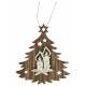 Décoration de Noël en bois en forme de sapin à suspendre - bougies