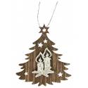Hout kerstdecoratie om te hangen - kaarsen 