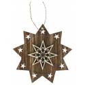 Hout kerstdecoratie om te hangen - Ster 