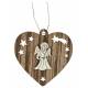Décoration de Noël en bois en forme de coeur à suspendre - Ange