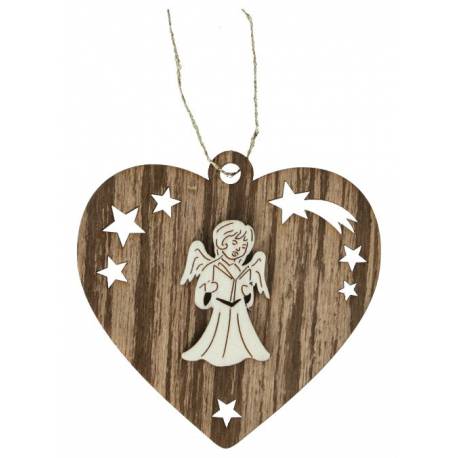 Hout kerstdecoratie om te hangen - Engel 