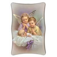 Kader 7 X H10 cm - 2 Engelen + Kindje 