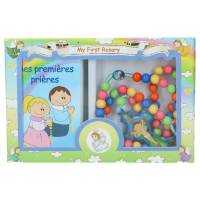 Rozenkrans/Koord Multicolor + Boekje "Mes Premières Prières" 
