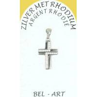 Kruisje zilver met zirkonen - 20 X 15 mm 