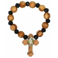 Tientje op elastiek Olijvenhout 