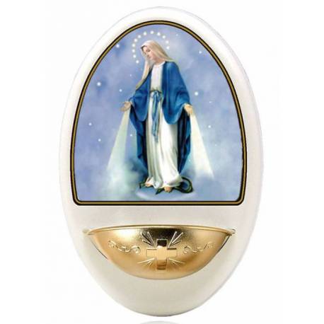 Wijwatervat 10 x 6.5 cm Wonderbare Maria 