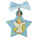 Kader / Wieg - Ster / Engel - 7 X 9 cm - Blauw 