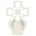 Petite croix blanche avec Sainte Vierge 5.5 x 3.5 cm