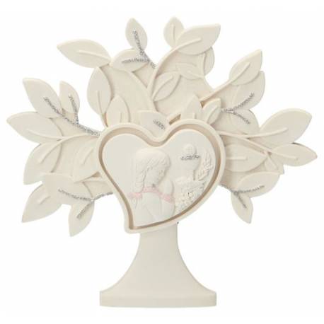 Souvenir de communion arbre de vie + communiante 15 x 15 cm