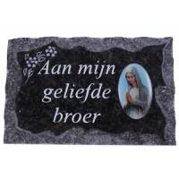 Grafplaat 9X14cm Aan mijn geliefde broer 