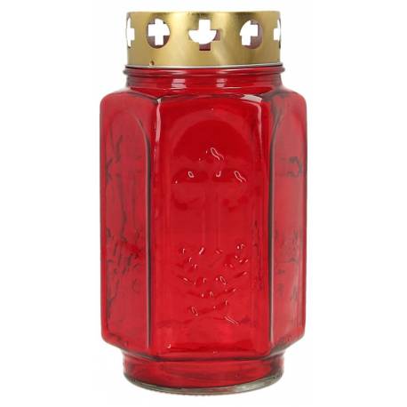 Lanterne Verre ROUGE 8 X H 17 cm