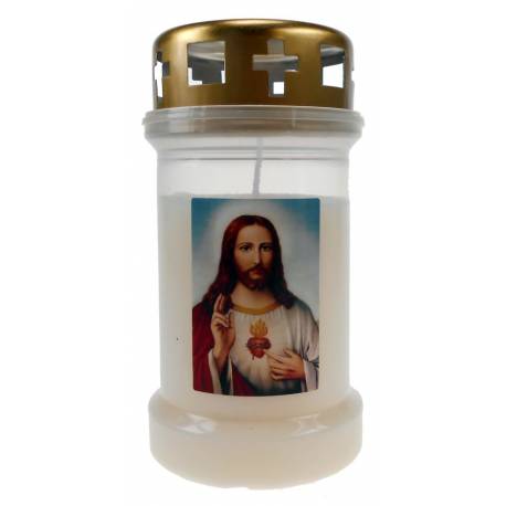 Bougie 3J / CD / blanc / Sacré Coeur