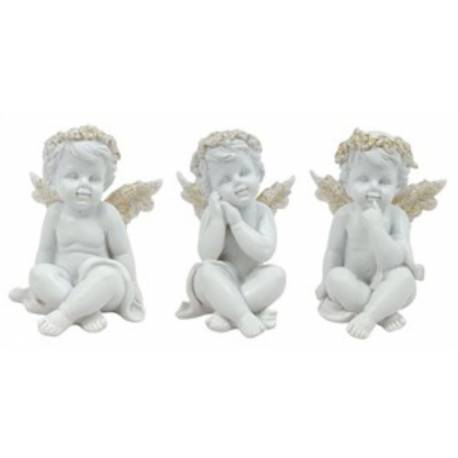 Engel wit en goud 7.5 cm 3 / set 