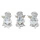 Ange blanc et or avec livre 7.5 cm 3 / set