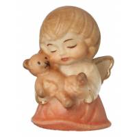 Ange avec ours en peluche - 4 cm couleur
