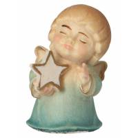 Engel met ster - 4 cm gekleurd 