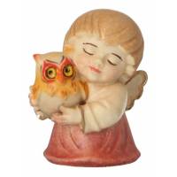 Ange avec hibou - 4 cm couleur