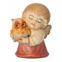 Ange avec hibou - 4 cm couleur