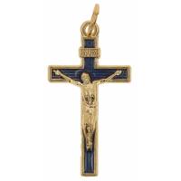 Croix 30 X 18 mm Email bleu
