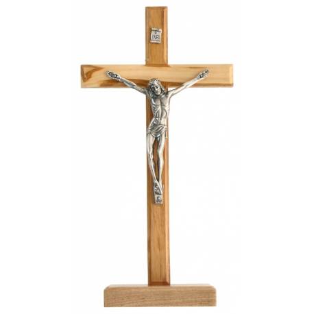 Croix sur Base - 21 X 8 cm - Bois d'Olivier