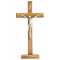 Croix sur base - 27 cm - Bois d'olivier