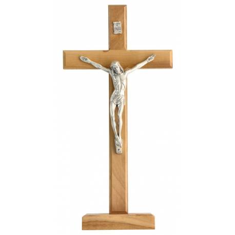 Croix sur base - 27 cm - Bois d'olivier
