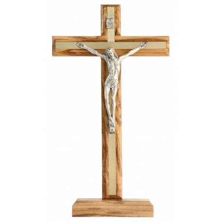 Kruis op voet - 27 X 15 cm - Hout-Metaal 