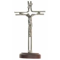 Kruis op voet - 20 cm - Metaal Vernikkeld 