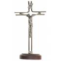 Croix sur Base - 20 cm - Métal Nickelé