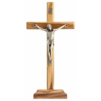 Croix sur base 22 X 8 cm Bois d'olivier