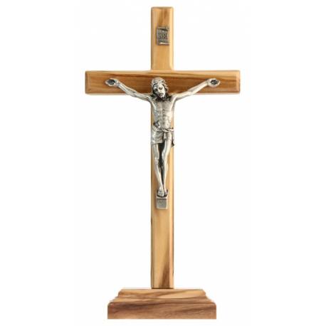 Croix sur base 22 X 8 cm Bois d'olivier