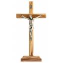 Croix sur base 22 X 8 cm Bois d'olivier