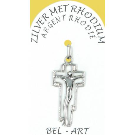 Croix Argent Rhodié - 28 X 14 mm