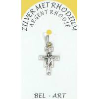 Kruisje Zilver + Rhodium S Damiano -17 X 12 mm 