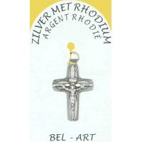 Kruisje Zilver + Rhodium - 26 X 17 Mm 