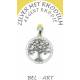 Levensboom medaillon in zilver met rhodium 20 mm 