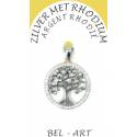 Levensboom medaillon in zilver met rhodium 20 mm 