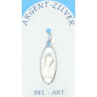 Médaille Argent Vierge ovale 23 X 10 mm