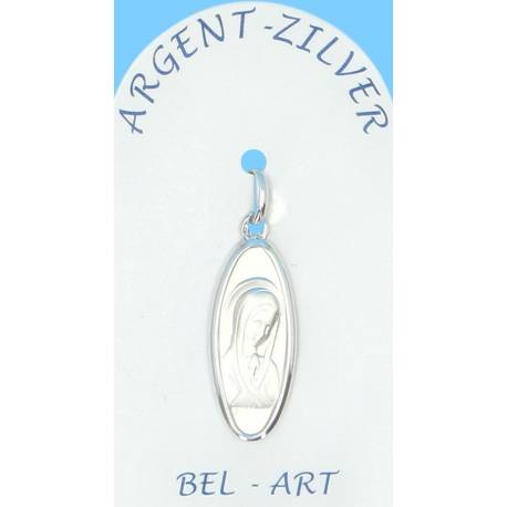 Médaille Argent Vierge ovale 23 X 10 mm