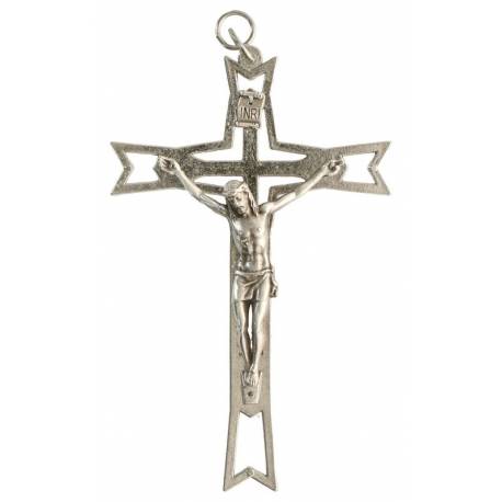 Croix Murale - 13 cm - Métal Nickelé