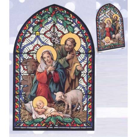 Cadre Vitrail - 4.2 X 6.8 cm - Nativité