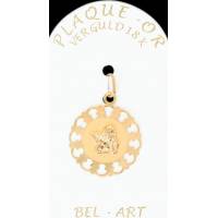 Médaille plaqué-or - Ange 20 mm