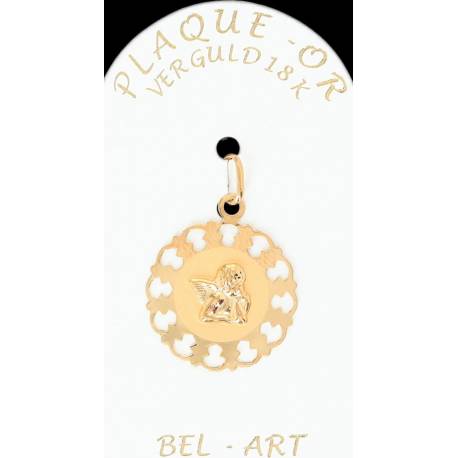 Médaille plaqué-or - Ange 20 mm
