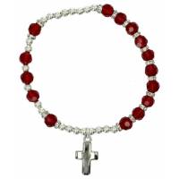 Bracelet sur élastique Grenat / Janvier