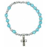 Bracelet sur élastique Topaze bleu / Décembre