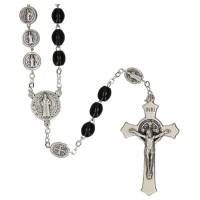 Rozenkrans H Benedictus - Hout / Zwart + Medailles 