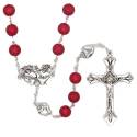 Rozenkrans rode kralen 8 mm + heilige harten 
