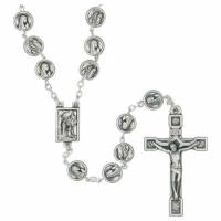 Chapelet Grains argentés Lourdes