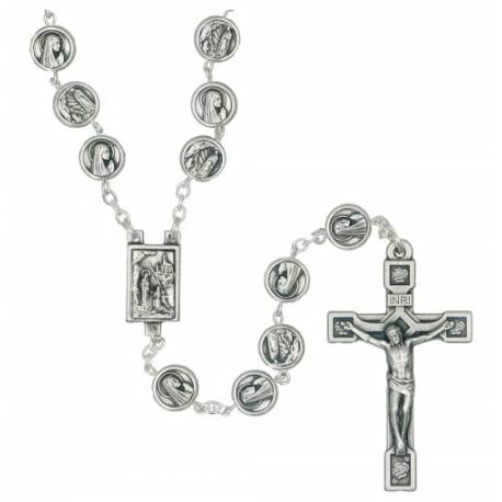 Rozenkrans verzilverd Lourdes 