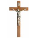 Croix Murale - 19 cm - Bois Corps Mét. Bronzé